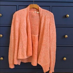 Anthropologie MOTH knit cardigan coral XS
